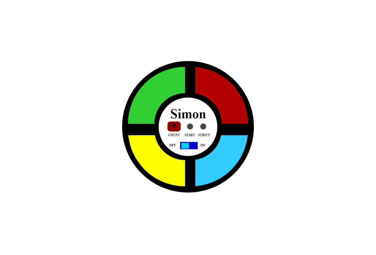 A game in which the user has to listen and repricate the given pattern of colors