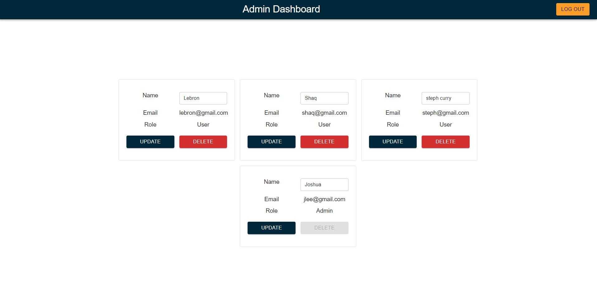 Full Stack application that offers CRUD functionality for users